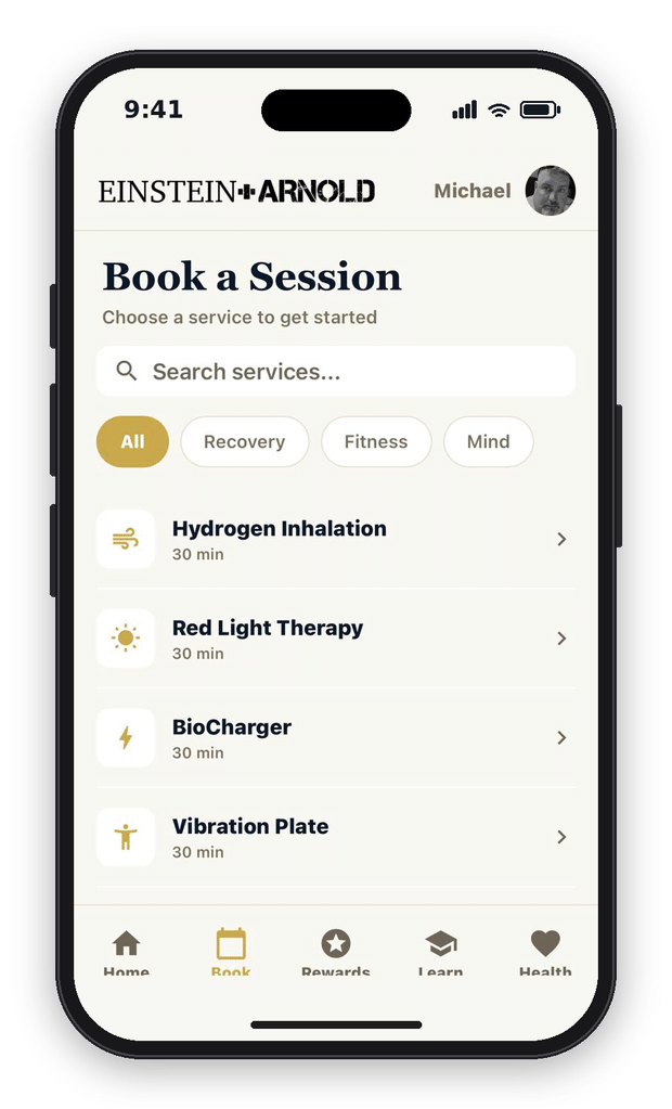 Book a session screen