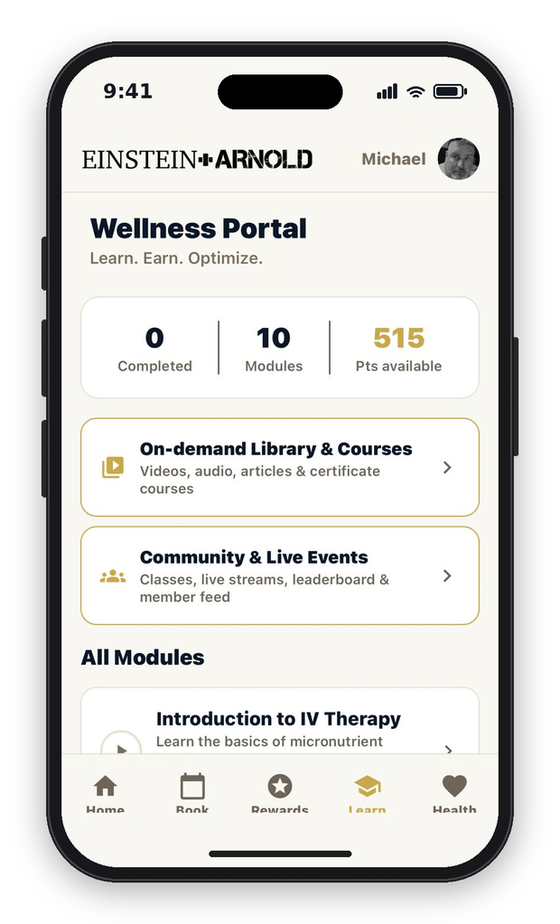 Wellness portal screen