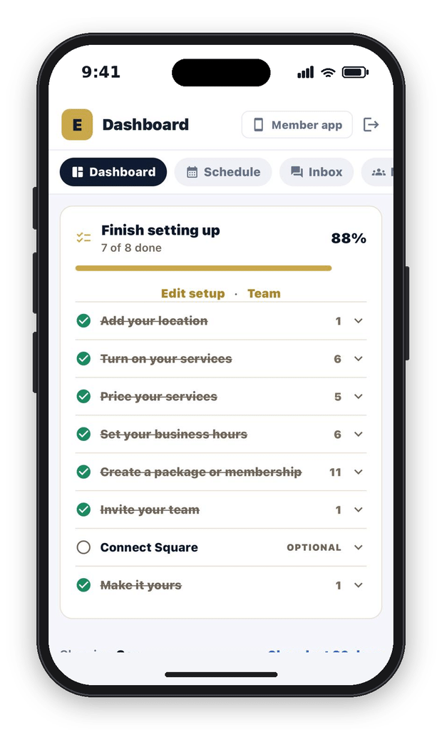 Owner setup checklist