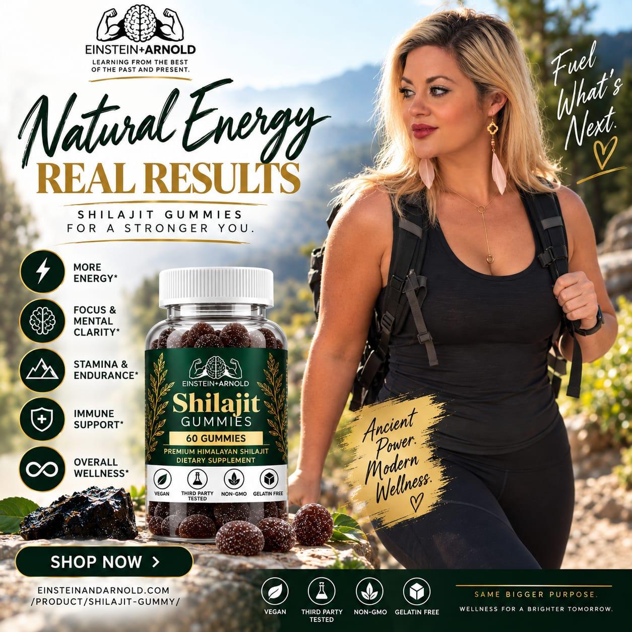 Super Shilajit gummies, natural energy, focus, stamina and immune support